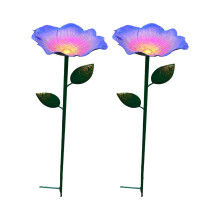 2 Stücke Elegante Schmiedeeisen Blumenform-dunkelblau