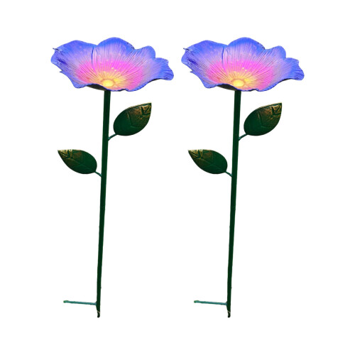 2 Stücke Elegante Schmiedeeisen Blumenform-dunkelblau