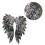 Toppe termoadesive ricamate con paillettes e perline a forma di ali d'angelo, ideali per decorare abiti e tende, multicolore. 2