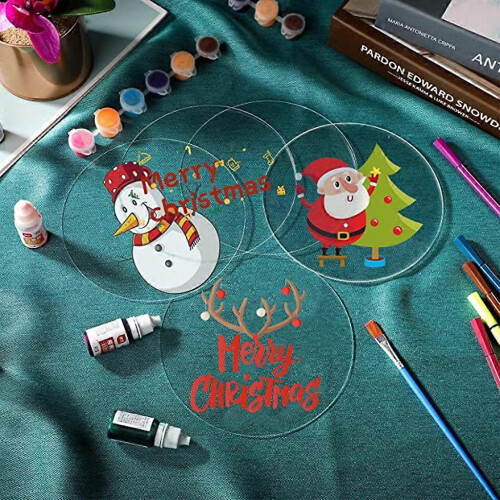Clear Acrylic Round Discs 10cm 20-Pack for DIY Craft Keychain Ornaments 1