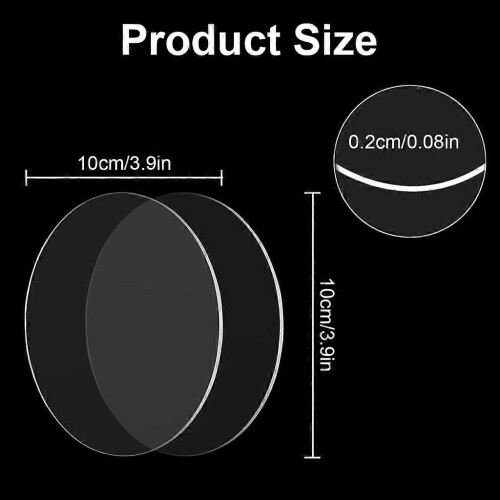 Clear Acrylic Round Discs 10cm 20-Pack for DIY Craft Keychain Ornaments 2