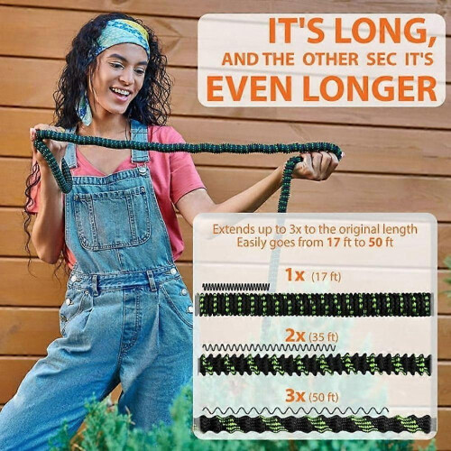 Expandable Garden Hose 50ft with 10-Function Nozzle, Heavy Duty Retractable Water Hose, Solid Brass Fittings 2