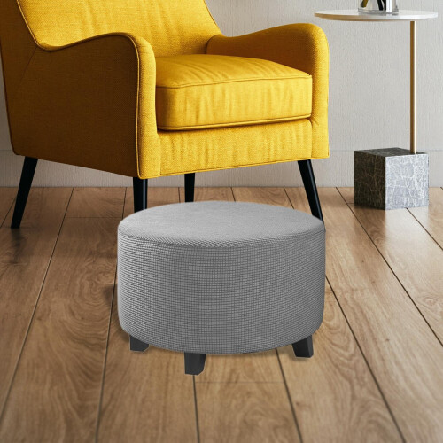 Round footstool cover gray stretch dustproof 1 piece 2