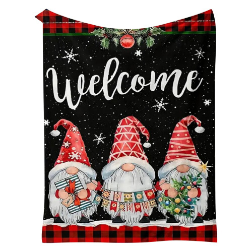 Christmas Flannel Throw Blanket Blue Snowflake Coffee Cup 1