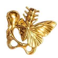 Butterfly Spine Bone Finger Rings Elegant and Playful-Gold