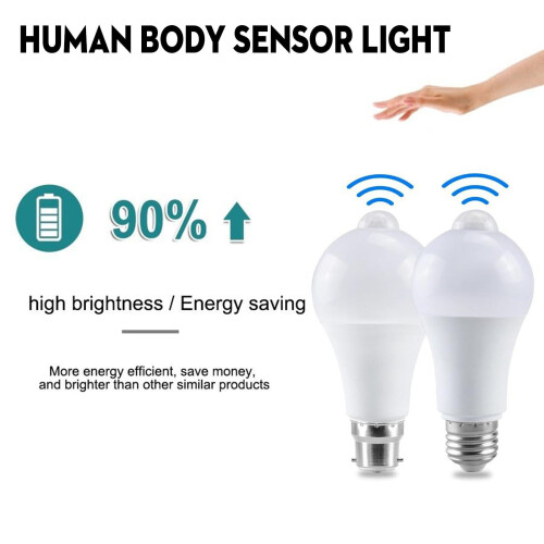LED-bollamp met PIR-bewegingssensor, 9W E27B22 2