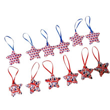 Patriotic Star Ornament 4Th of July Hanging Pendants for Tree-B