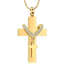 Cremation Cross Necklace for Ashes, Cross Urns Locket Pendant Ashes Holder Stainless Steel Memorial Ashes Jewelry