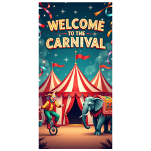 Welcome to the Carnival Banner Colorful Tent Backdrop for Party Decorations Event Supplies Photography Props Celebration Bright Background