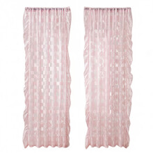 Lot de 2 rideaux drapés en dentelle de luxe, tissu en-Rose