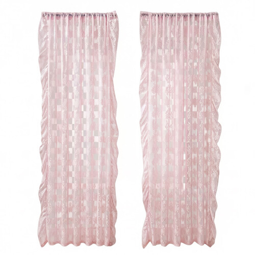 Window Treatments Window Curtain Simple Installation-Pink