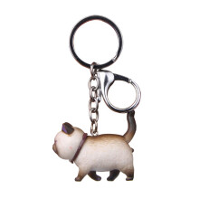 Charmant accessoire de porte-clés en forme de-Marron et blanc