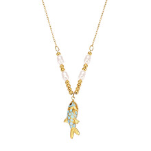 Eenvoudige maar elegante vis charme ketting in zilver of goud-3