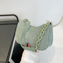 Sac bandoulière en velours côtelé avec bandoulière chaîne (1 pièce)