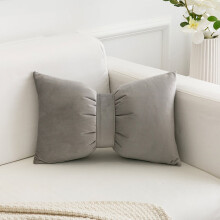 Grey Bow Shaped Pillow,Soft Throw Pillows Aesthetic Decorative Pillows for Bed Sofa Couch Home Decor,30*50cm