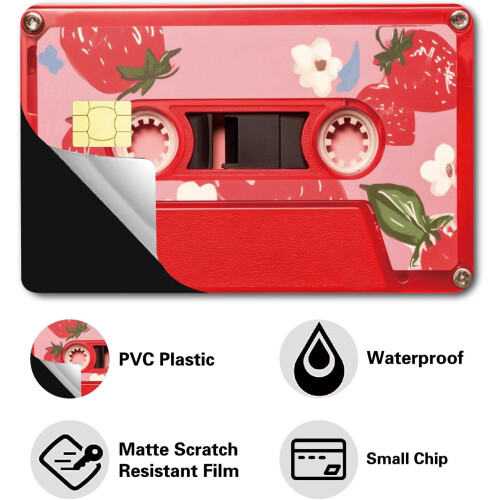 Strawberry Cassette Debit Card Skin – PVC Removable 2