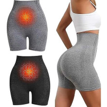 2025 Upgraded Version Pearl Moon Ion Shaping Shorts, Waist Micro Vibration Massage Shaping Shorts