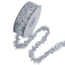 Thin Tinsel Garland Ribbon, 9m Metallic Glitter Ribbon for Christmas, Wedding & Party – Compatible with DIY Decor