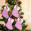 Chaussette de Noël vintage en tricot polyester avec initiales 2