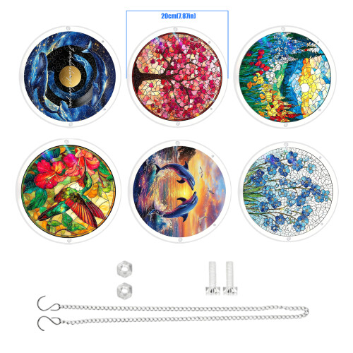 Stained Glass Window Hanging Jigsaws Puzzle Suncatchers 2D-E 1