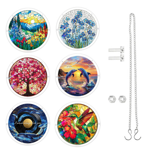 Stained Glass Window Hanging Jigsaws Puzzle Suncatchers 2D-E 2