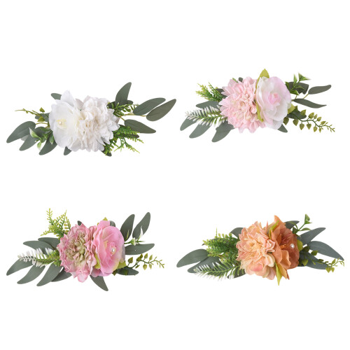2Pcs Decorative Flower Design Curtain-Type A light pink 1