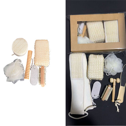 Bath Scrub Brush Bath Body Scrubber Fiber Back-6 piece set 2