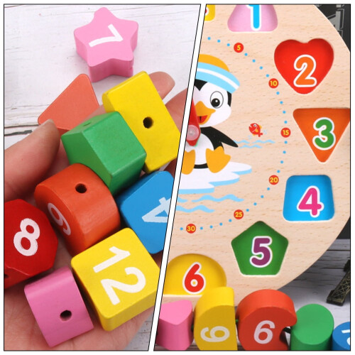 Wooden Clock Teaching Puzzle for Kids Ages 3-5 2