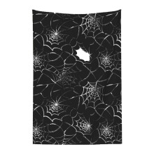 Gothic Spider Web Flannel Blanket, Multi-Color Halloween Throw, Black Cotton Blanket for Goth Room Decor – Compatible with Halloween Themes