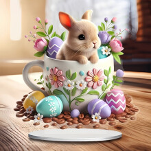 Easter Decorations: 2D Acrylic Easter Eggs & Rabbit Ornaments for Tabletop, Wall – Compatible with Easter Party Supplies