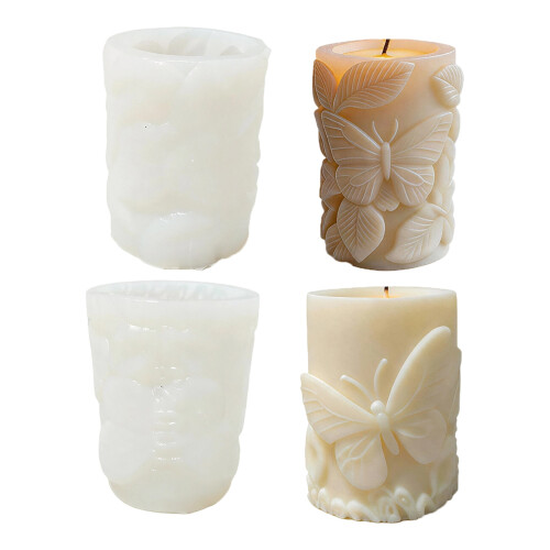 Butterfly Embossing Cylinder Silicone Candle Molds-1 1