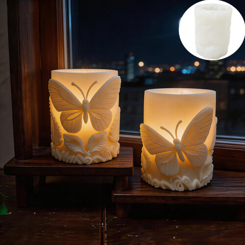 Butterfly Embossing Cylindrical Silicone Mould For Making-1 2