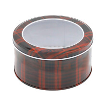 Christmas cookie tins round metal with lids 3-piece