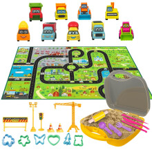 (1 Kg - Playset) 1 Kg Sand Playset for Kids, Road Play Mat - 31 PCs