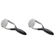 2Pcs Non-Slip Stainless Steel Potato Ricer Masher Garlic Presser