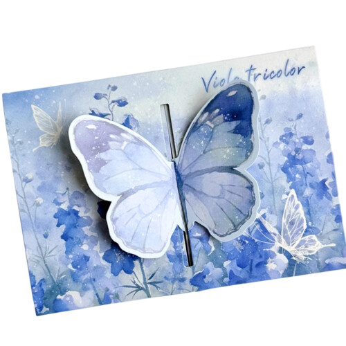 Wunderschöne handgefertigte 3D-Schmetterlings-Grußkarte mit-Blau