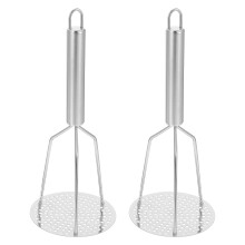 6Pcs Kitchen Potato Masher Stainless Steel Food Pressing Tool Silver
