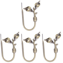 4Pcs Rustic Leaf Green Metal Curtain Hooks Tiebacks Decorative Hooks