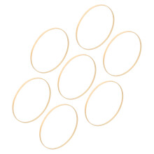 7Pcs Bamboo Craft Hoops Khaki Round Wooden Wreath Frames for DIY Decor
