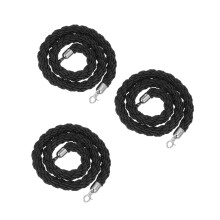 3Pcs Black Velvet Crowd Control Rope Barrier for Hotel Isolation