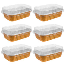 24Pcs Disposable Golden Aluminum Foil Pans with Flat Bottom for Food