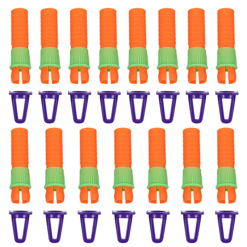 30Pcs Durable Orange Plastic Crayon Extender Caps for Art Drawing