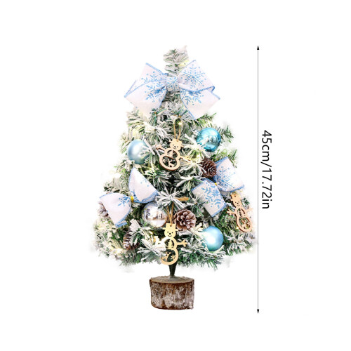 Blue Falling Snow Christmas Tree with Lights 12cm 2