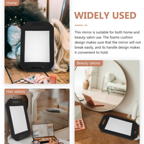 Mizh rectangular rearview makeup mirror black 1 pc 2