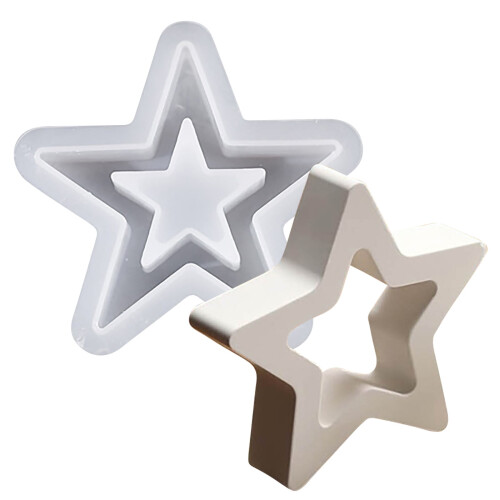 Silicone Mould Star Maple Leaf Round Pendant 3pcs 1