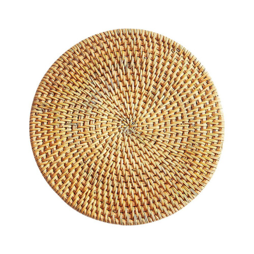 Round Woven Placemats Natural Water Hyacinth 4 Pack