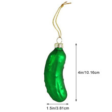 Set of 4 Glass Christmas Cucumber Hanging Decor