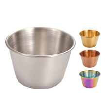 Cana pentru sos din oțel inoxidabil de 4,5 oz - Vas pentru sos lustruit, stivuibil, design dintr-o singură bucată, cană pentru condimente,