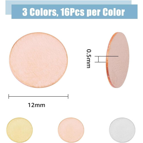 12mm Copper Disc Blanks for Jewelry Making 1
