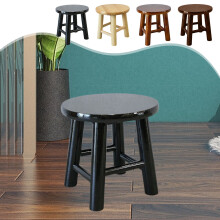 Round Leg Solid Wood Stool – Oak, 10 x 9.8 in